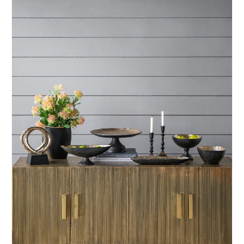 Bol décoratif en aluminium Sirayah 1, H 6,3 po x l 8,5 po x P 8,5 po