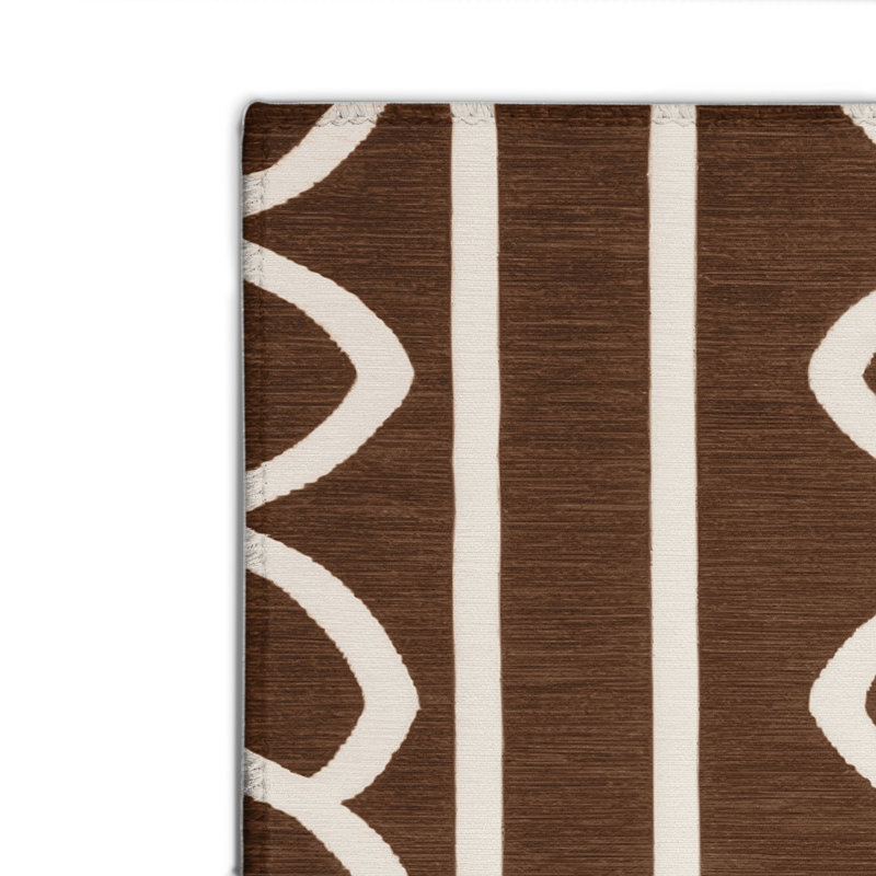 Trellis Brown Indoor and Outdoor Area Rug, Rectangle 8' x 10'