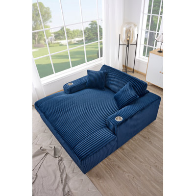 Corduroy Upholstered Chaise Lounge