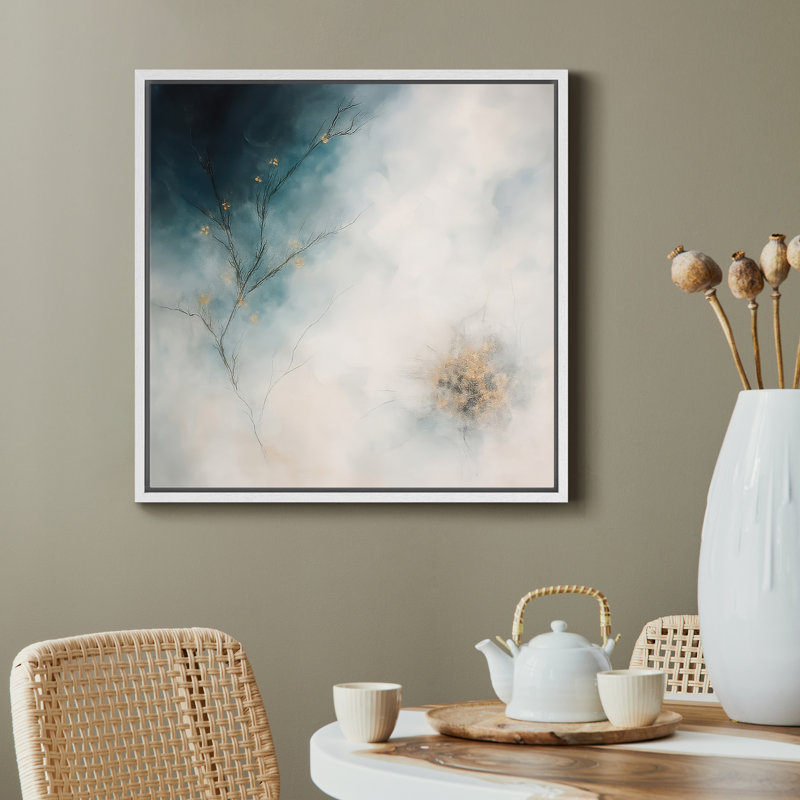 Reproduction d'art encadrée sur toile encadrée pour décoration de salon, H 16,8 po x l 16,8 po, Blanc