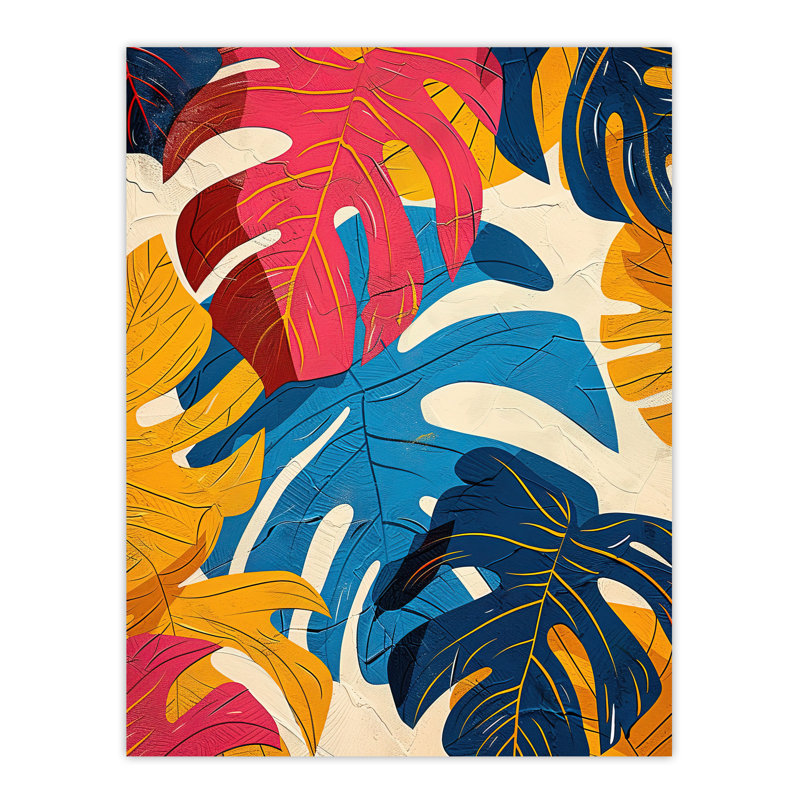Monstera Leaves Botanical Design Wall Art Print