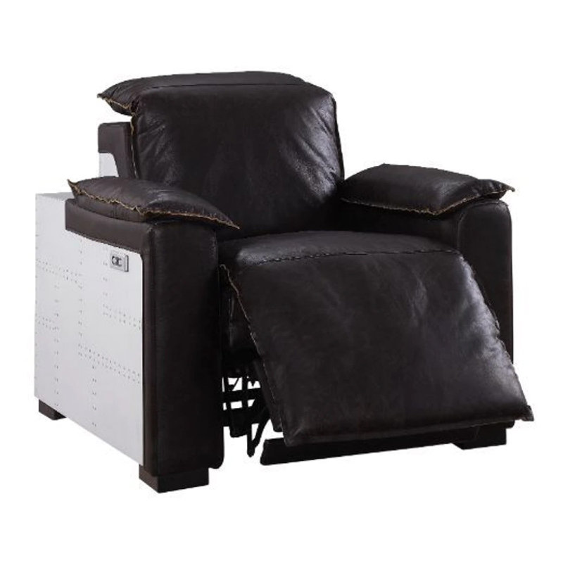 Fauteuil inclinable électrique standard en cuir véritable de 37,4 po Mclaurin