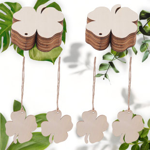 20pcs Shamrock Wooden Ornaments