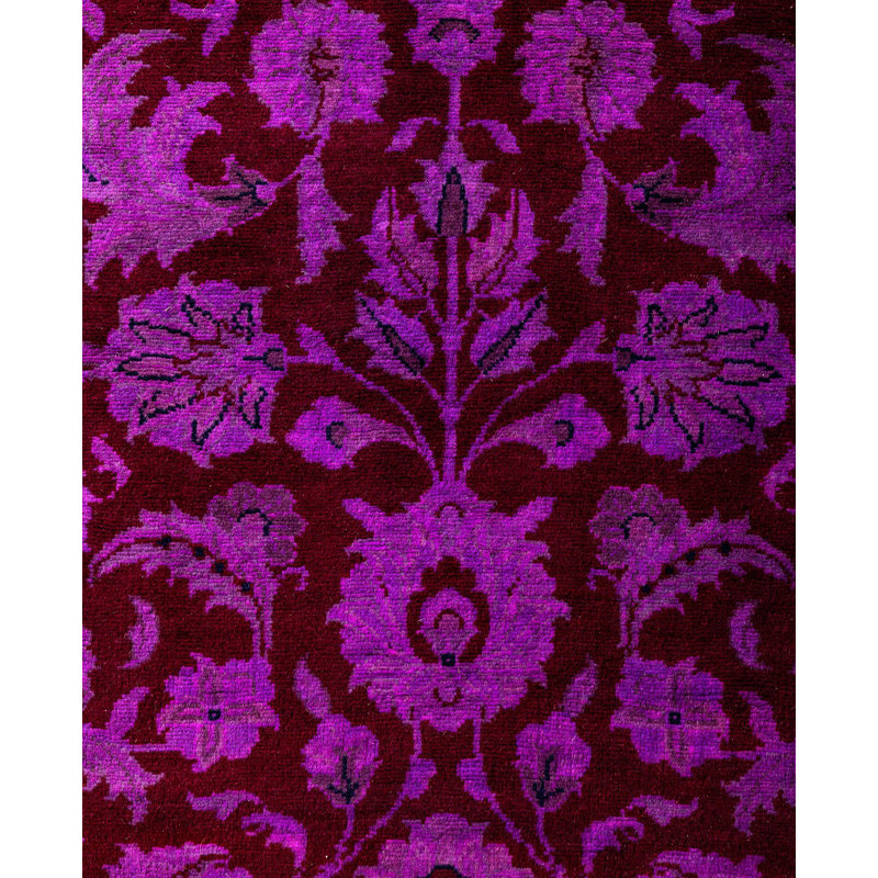 Overdyed One-of-a-Kind 2' 7" X 12' 1" Hand Knotted Area Rug