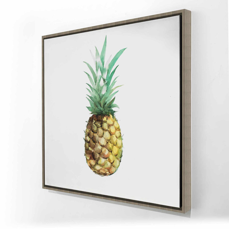 Toile ananas aquarelle | Art mural brun