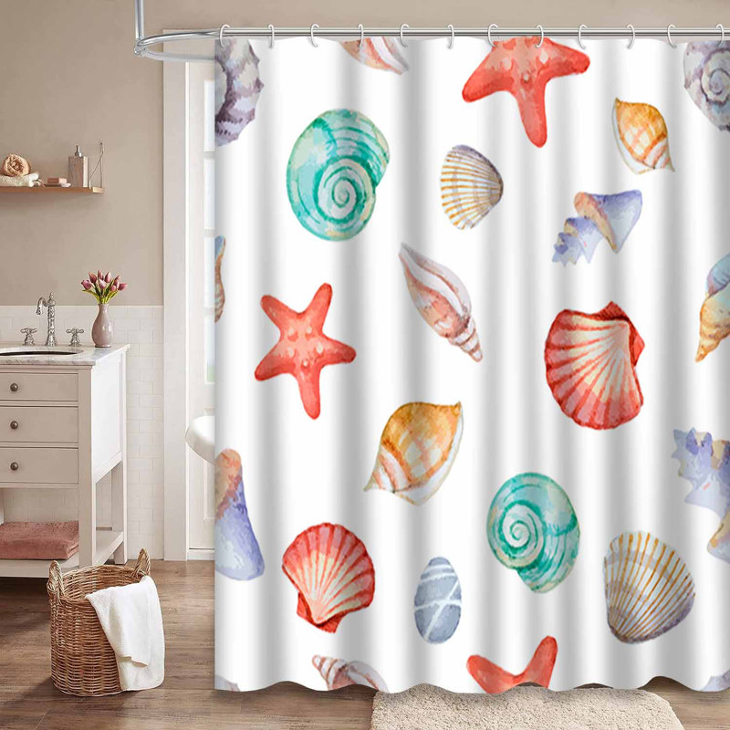 Rideau de douche imperméable avec 12 crochets, L 72 po x l 72 po