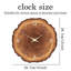 Horloge murale en bois pour le décor du salon - Horloges murales rustiques à piles 12 po - Horloge murale à anneaux brun
