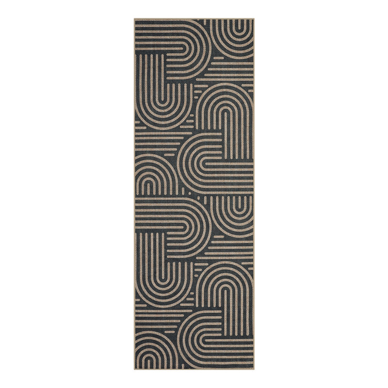Modern Runner Rug for Hallway 2x6 Striped Easy Jute Rug with Non-Slip Backing, Washable Geometric Stain-Resistant Kitchen Runner