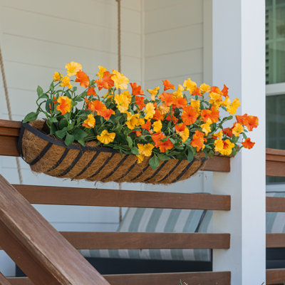 Lifelike Petunia Window Box Filler - Yellow and Orange