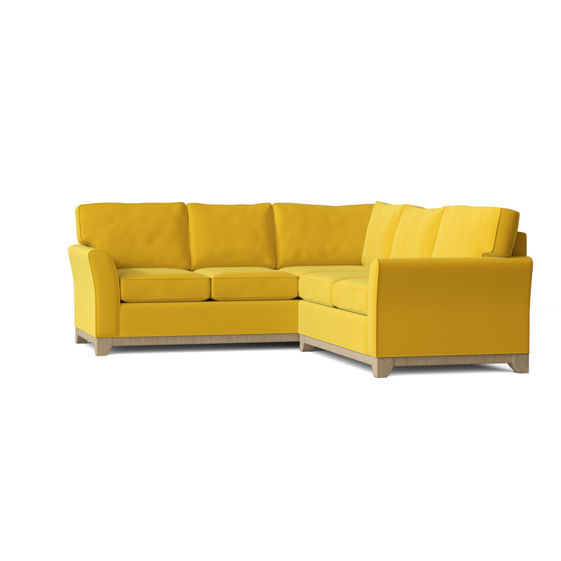 Canapé modulaire en coton de 108 po de largeur Bevins, Accoudoir à droite (vu de face), Ensoleillé Klein, Noir