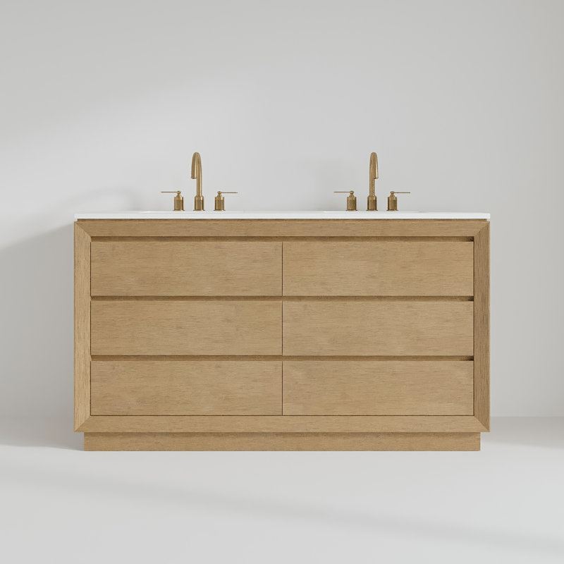 Danyale 60" Double Bathroom Vanity with Quartz Top