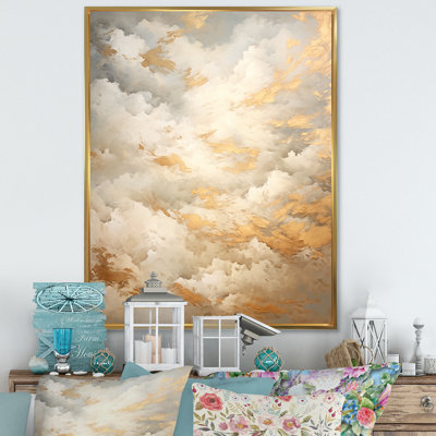 «Beige Gold Minimalisme Clouds IV», impressions sur toile