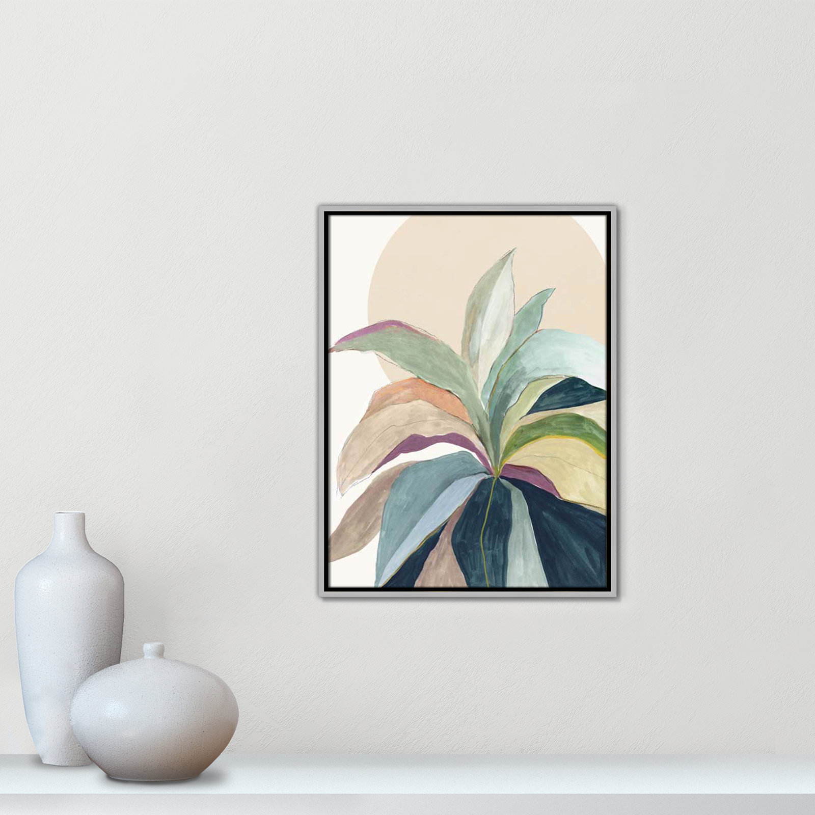 Sherbrooke Sunny Bright Leaves II by Asia Jensen Print, No Mat, 25.5" H x 19.5" W x 2" D, Silver Floater Framed