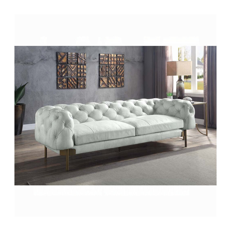 Ragle Chesterfield Leather Sofa With Diamond Tufting