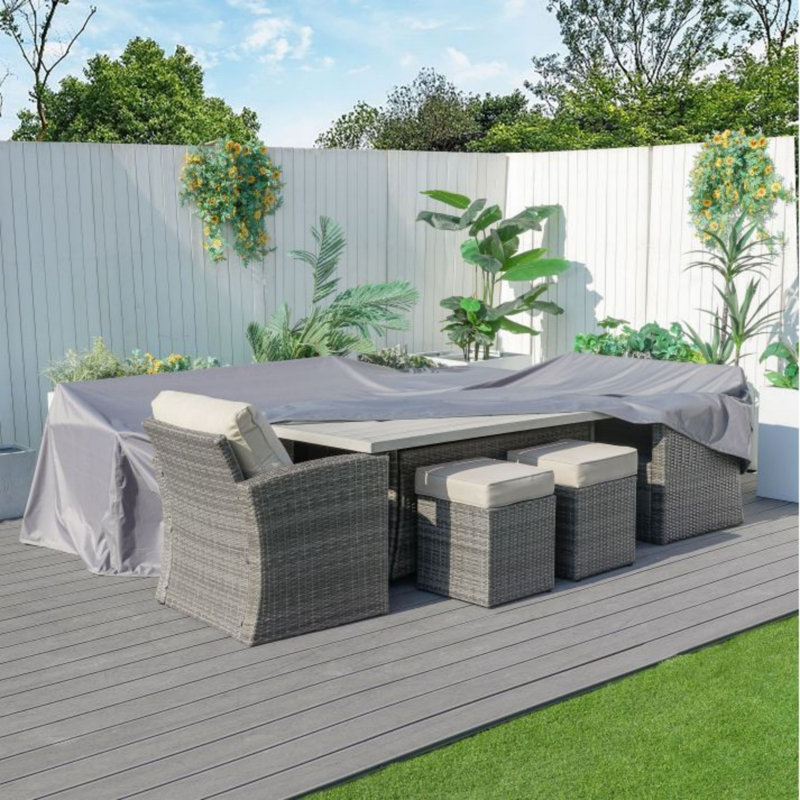 Outdoor Cover, 27.56" H x 106.3" W x 106.3" D, Gray