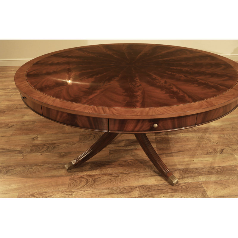 Round Mahogany Wood Dining Table