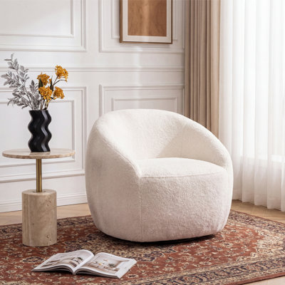 Upholstered Swivel Barrel Chair