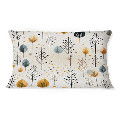 Minimalisme, motif de fougères beige IV - coussin à imprimé floral