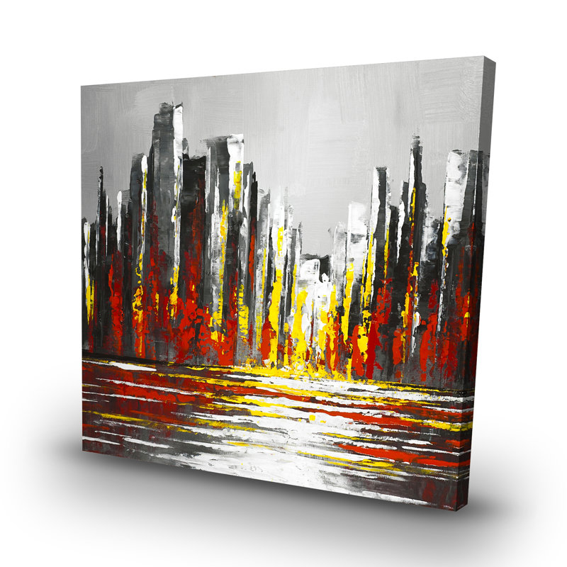 Abstract skyline - 32"x32" art on canvas