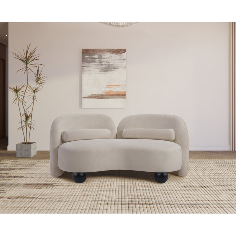 Causeuse Daphne, Tissu chenille beige
