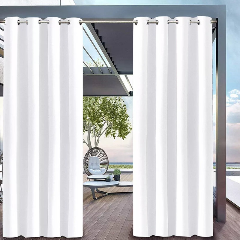 Panneau de rideau obscurcissant en polyester Nitalia, Blanc, L 96 po x L 100 po