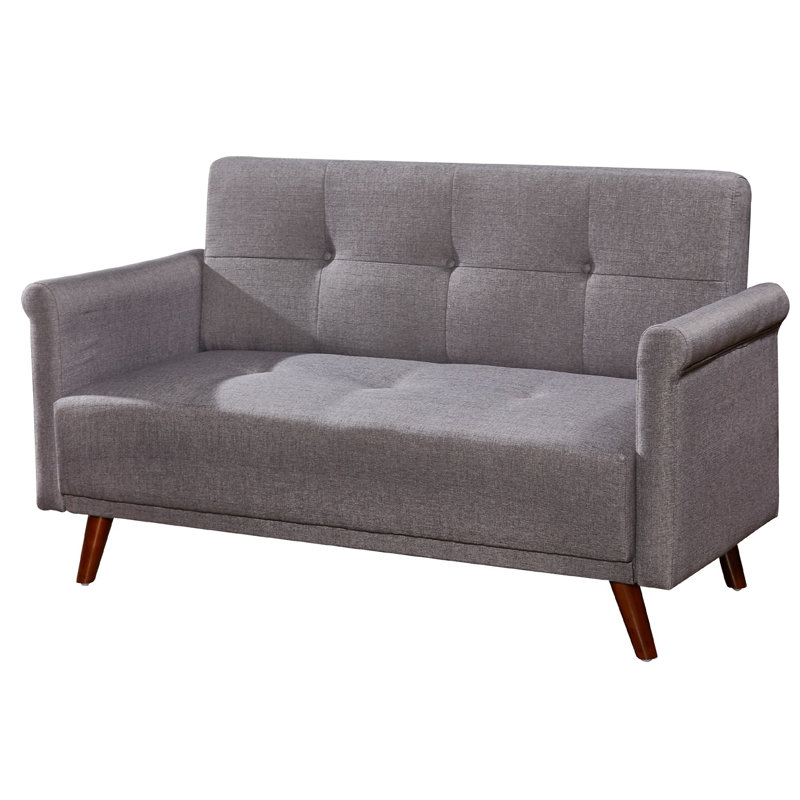Pam 60'' Upholstered Loveseat, Gray