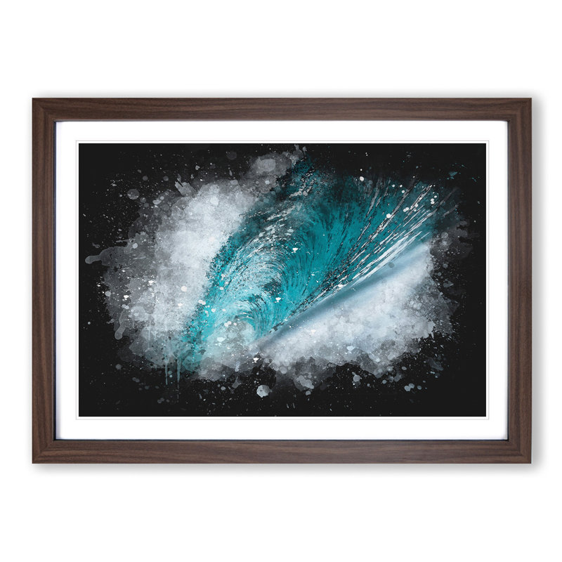 Curve Of The Ocean Wave - Single Picture Frame Print on MDF, 33cm H x 45cm W x 2cm D, Walnut Framed