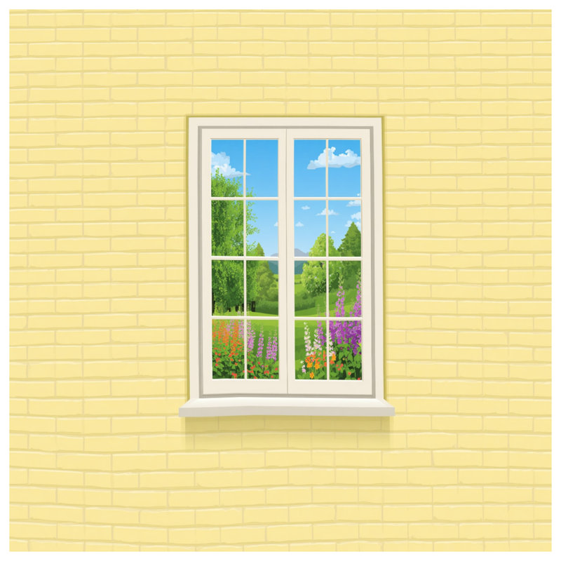 Brick Wall Window View Duvet Covers, Queen