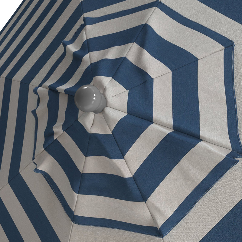 Parasol de marché commercial en aluminium Geil, Sunbrella® régate Cabana, Argent anodisé