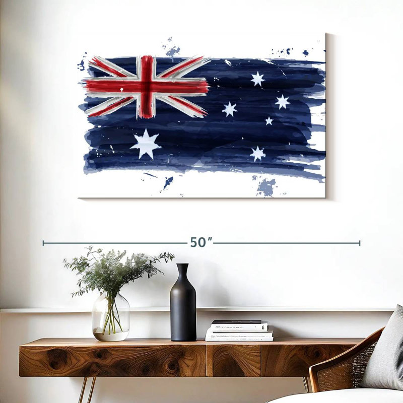 Borges Painted Australian Flag, 26" H x 39" W