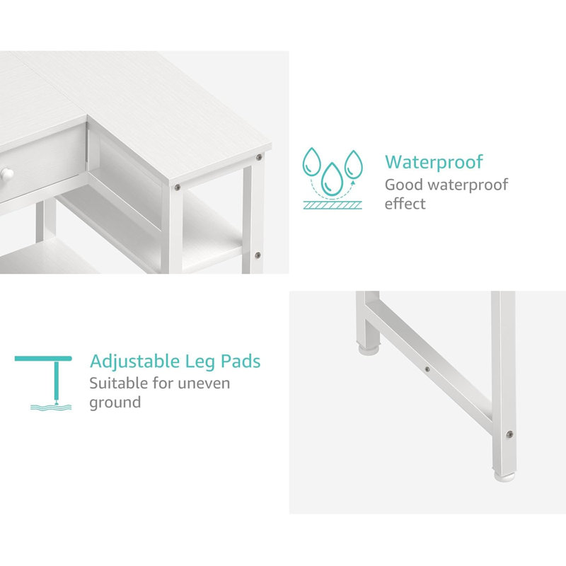 L-Shaped Corner Computer Desk With Drawers And Shelves For Small Spaces, Maximizing Functionality And Style In Your Home Office