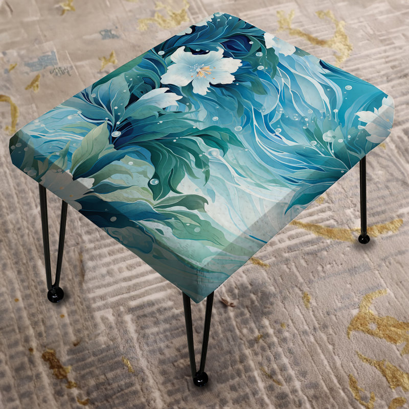 Miroir océanique motif tropical - repose-pieds rectangulaire tropical