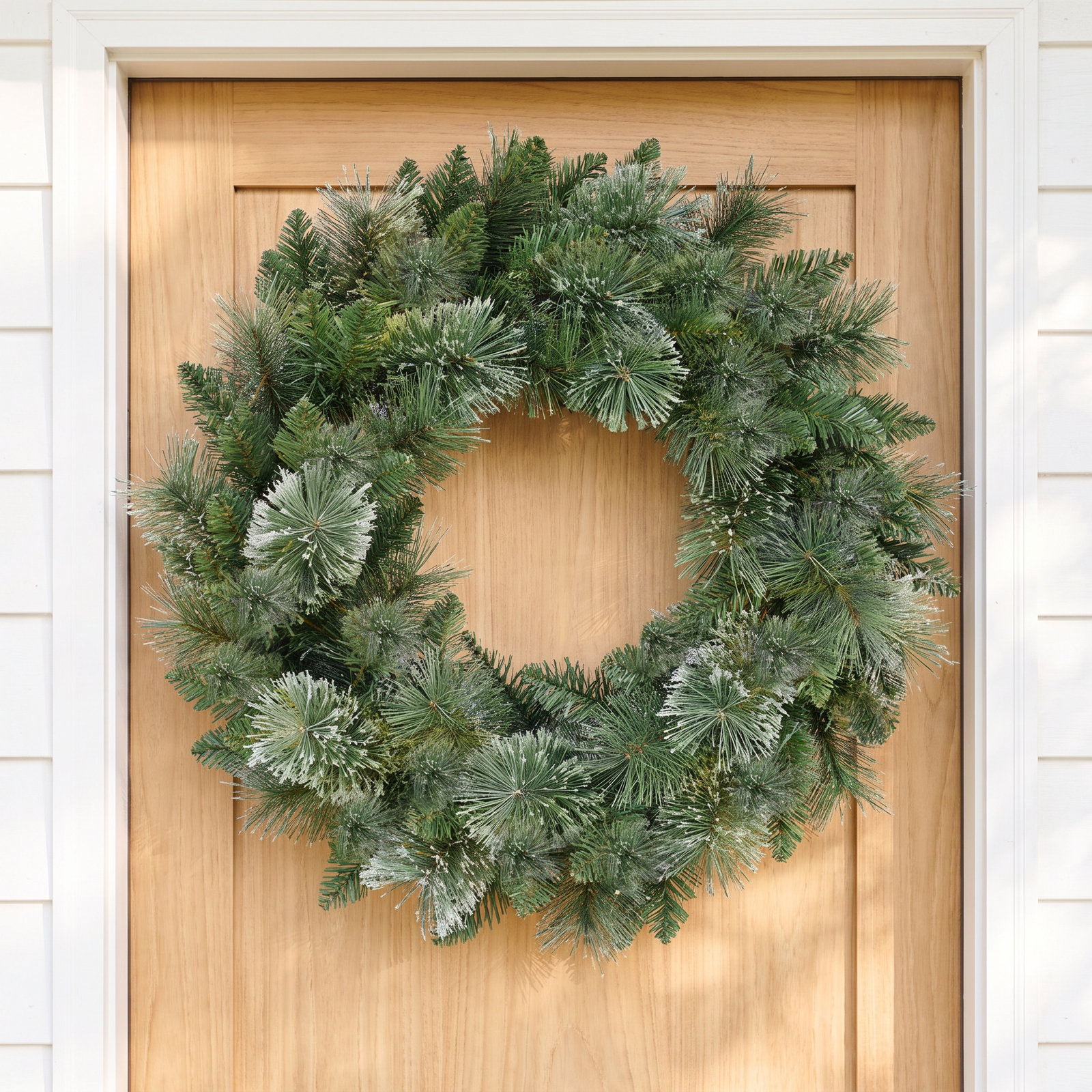 24'' Faux Pine Lighted Wreath