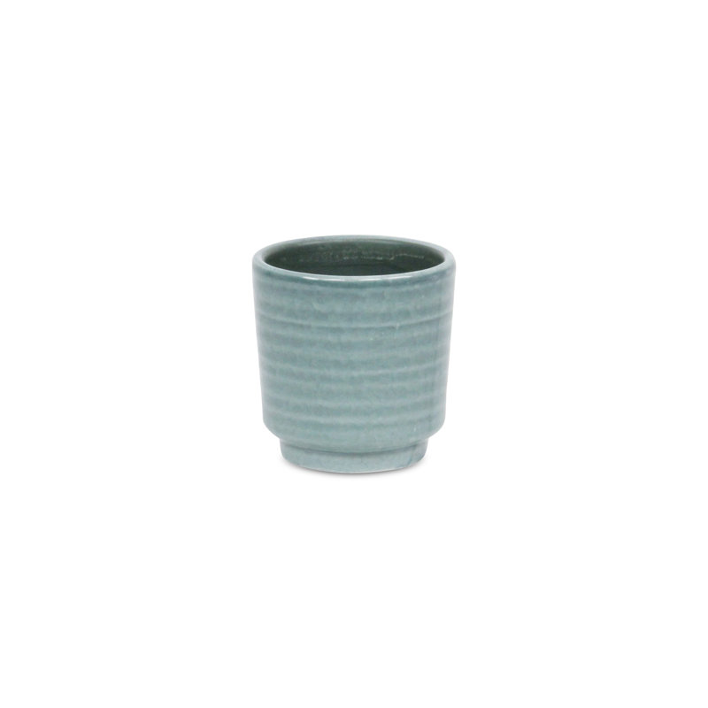 Mosley Handmade Ceramic Pot Planter, Green, 3.25" H x 3" W x 3" D