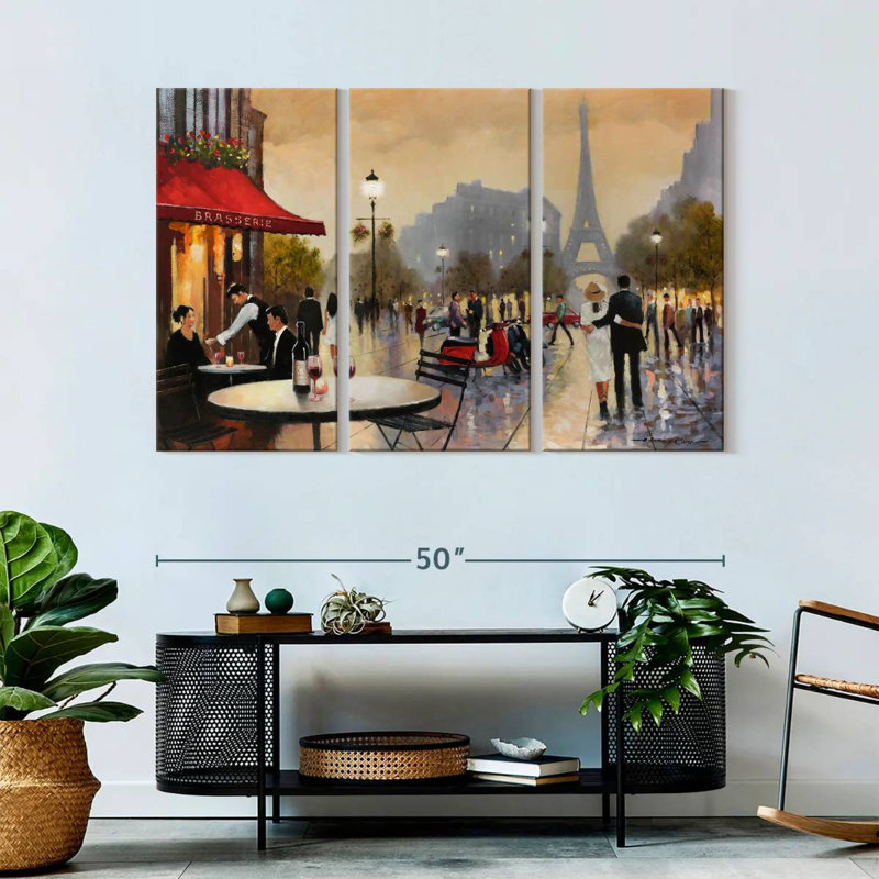 Sireci Couple's Paris Stroll, 32" H x 50" W