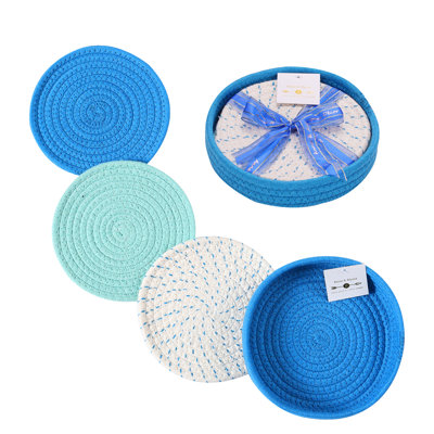 Cotton Round 3 Piece Trivet Set