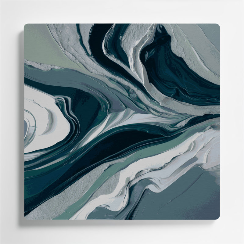«Lyrical Abstraction 18», art mural en métal gris, H 16 po x l 16 po