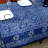 Hand Block Printed Cotton Floral Tablecloth Collection, Indigo Blue-310346053-381731945