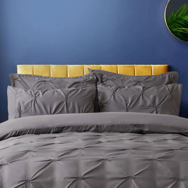Giddens Microfiber Solid Colour Duvet Cover Set with Pillowcases