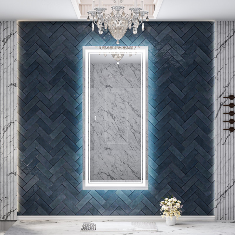 Johnn LED Lighted Bathroom Vanity Mirror 3 Color Dimmable Light & Anti-fog Wall Mirror, 28" x 60"
