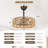 20" Farmhouse Caged Ceiling Fan Featuring A Fabric Style Light Kit And Remote Control