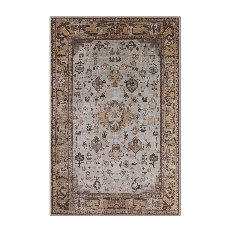 Tapis brun à motif oriental, Rectangle 4 pi x 6 pi