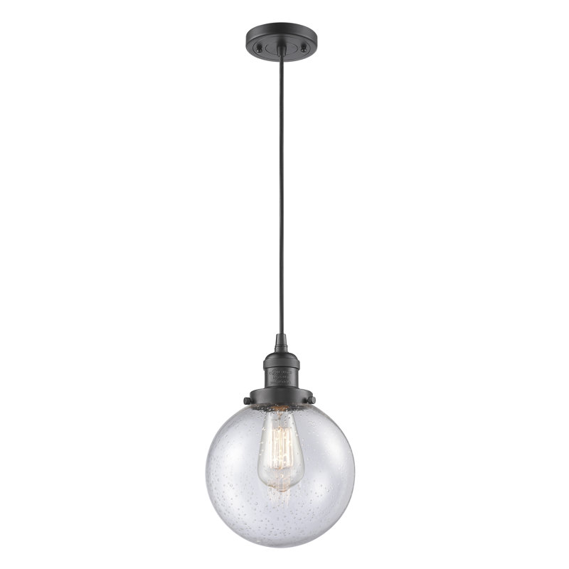 Luminaire suspendu sphère 1 lumière Clementina, Ampoule non incluse, Grainé, Bronze huilé