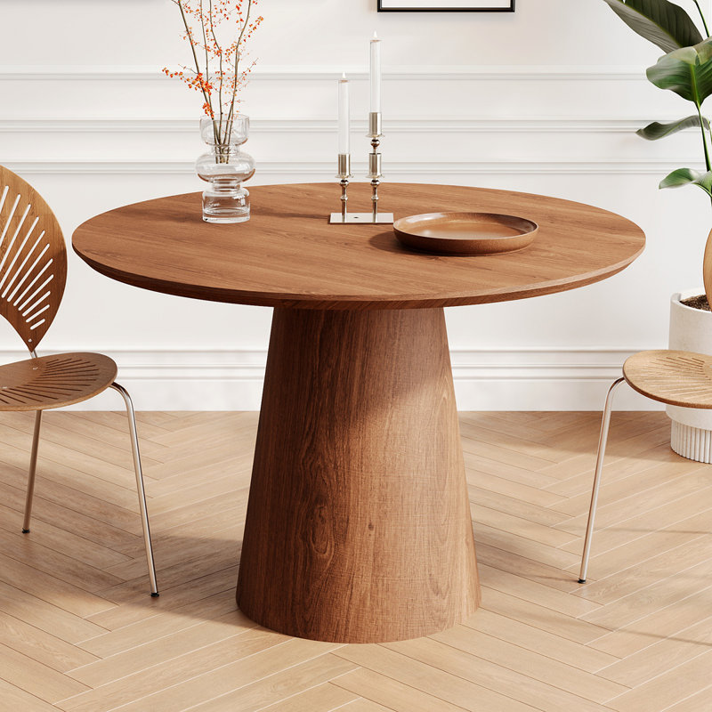 Table de salle à manger Finnerty, Noyer, H 31,5 po x l 43,31 po x L 43,31 po