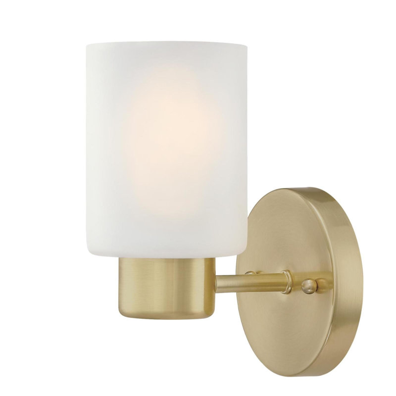 Armed Sconce, Frosted, Champagne Brass
