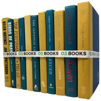 Lemon Lime Twist Decorative Books Teal and Yellow