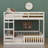 Wood Full-Over-Full Bunk Bed Featuring A Ladder And Safety Rails-383544146