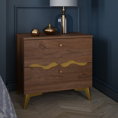Aghvan 60.2cm W Manufactured Wood Bedside Table