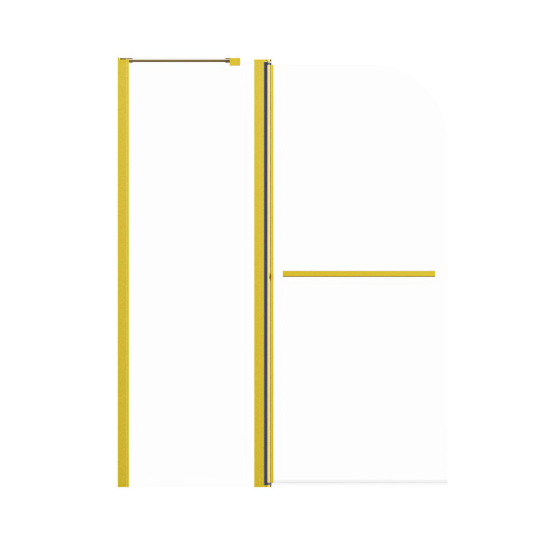 Porte de baignoire - Verre trempé doré brossé de 43 mm X P 58 po Installation pratique douche 43 x 58 pouces pliable