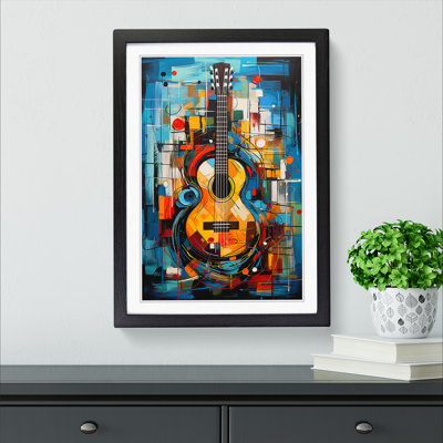 Acoustic Guitar Expressionism - Framed Print